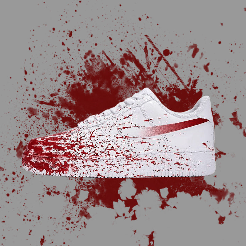 [Custom The same crime scene for both men and women]  Air Force 1 Skateboard Shoes Men Low-Top White Red