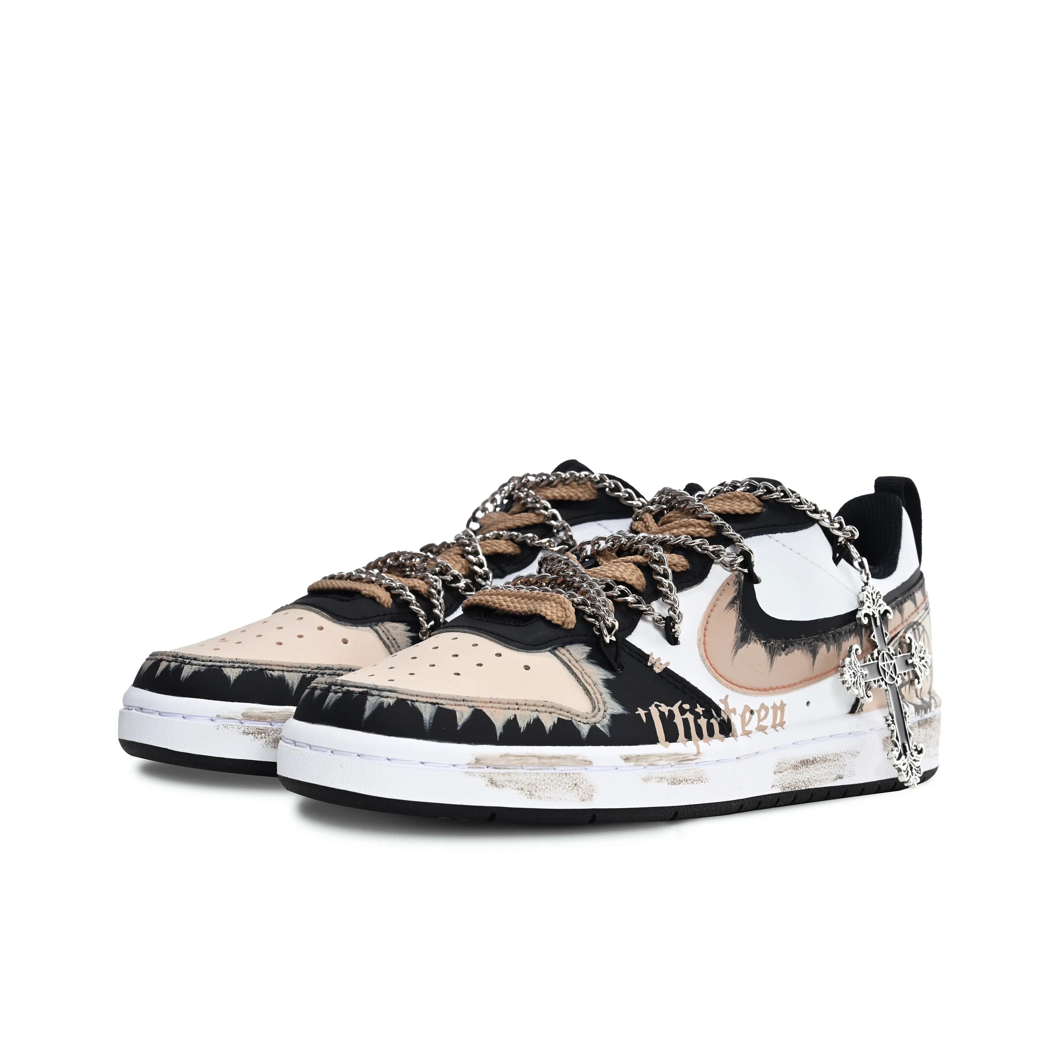 [Customized Ten Evil Disciples] Court Borough Low-top Shoes Female Brown/Black Gothic style