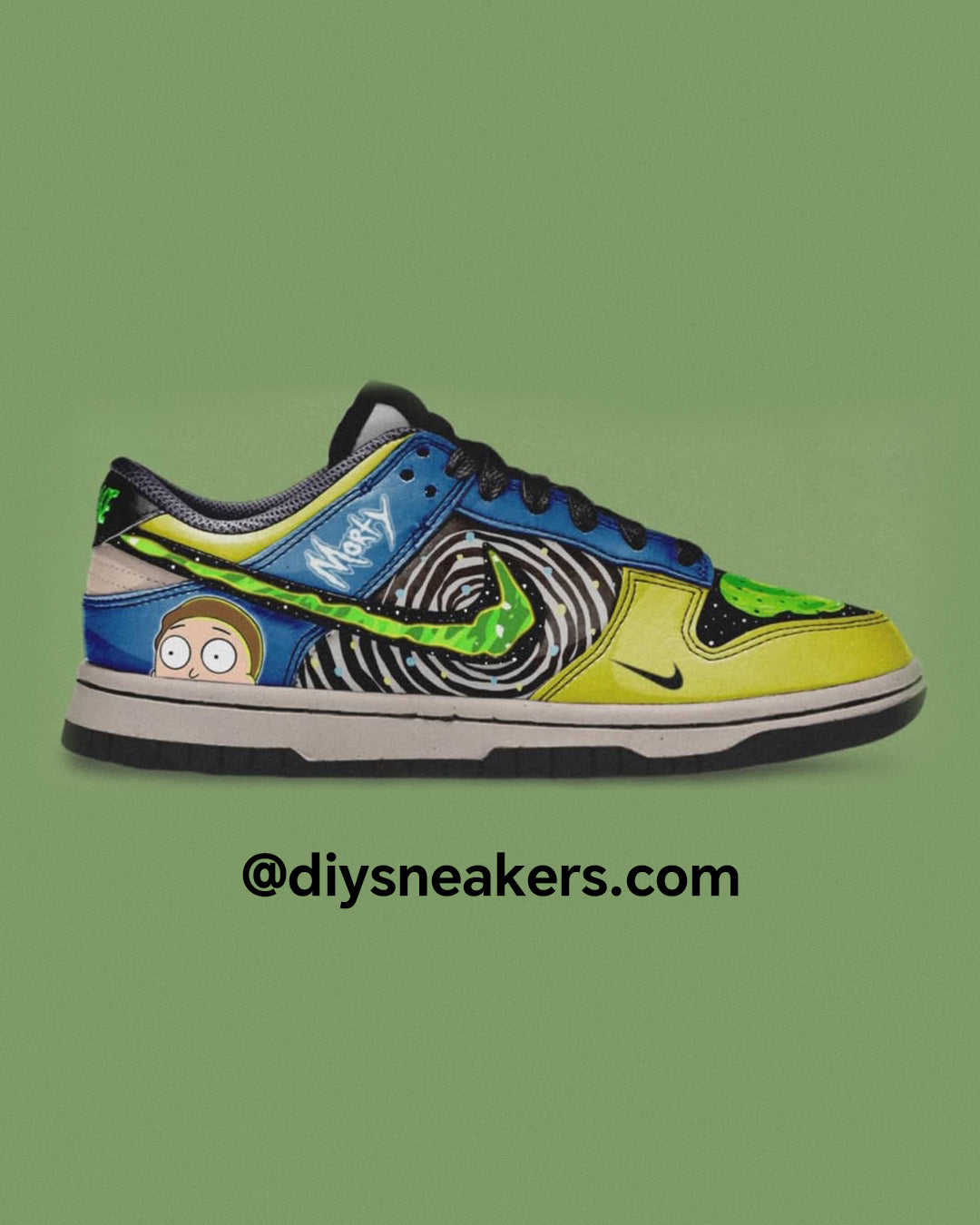 [Custom Rick&Morty Green]Dunk Low Unisex Street Graffiti Skateboarding Shoes