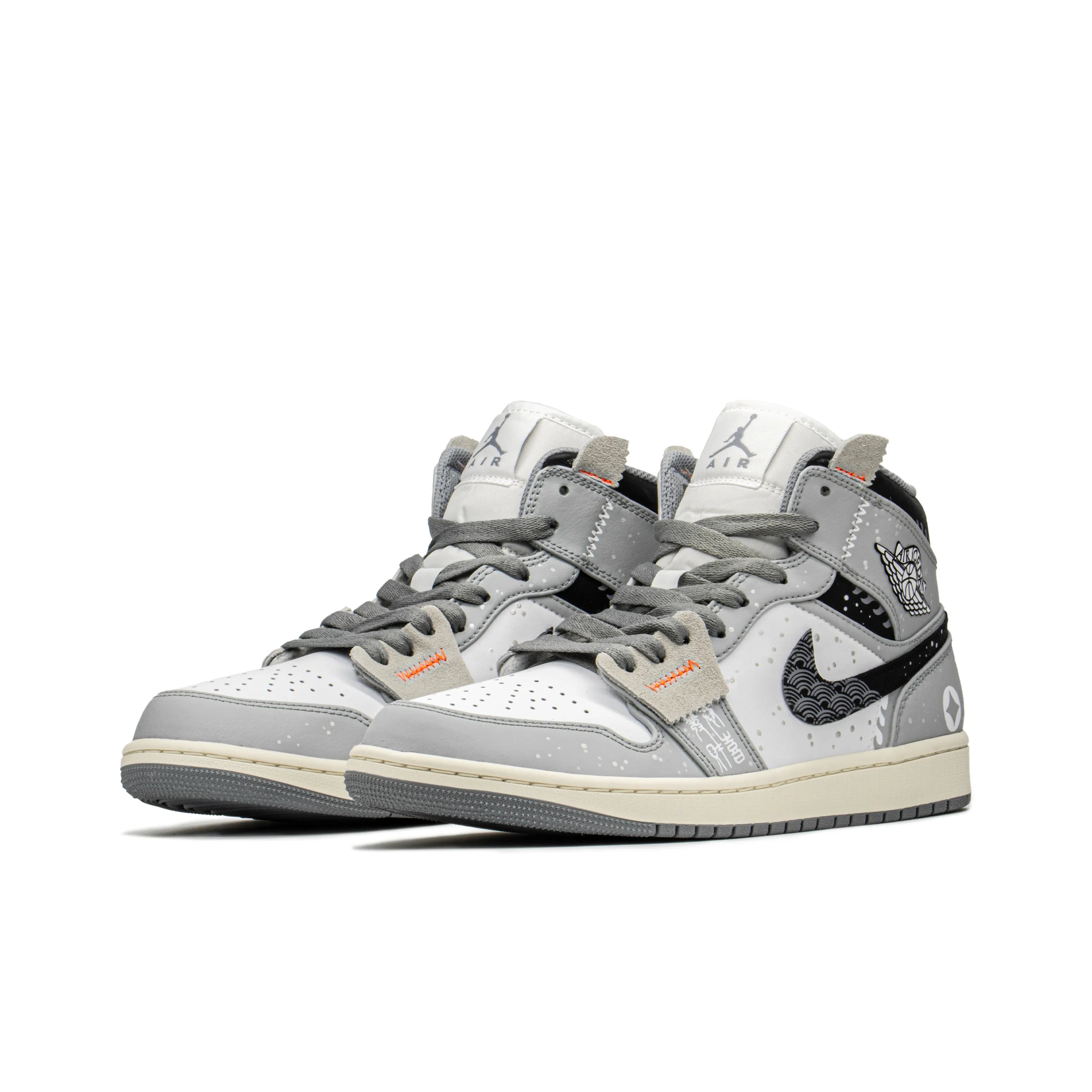 [Custom Chinese Mythology - Pixiu ] Air Jordan 1 Mid - Top Skateboarding Shoes Unisex