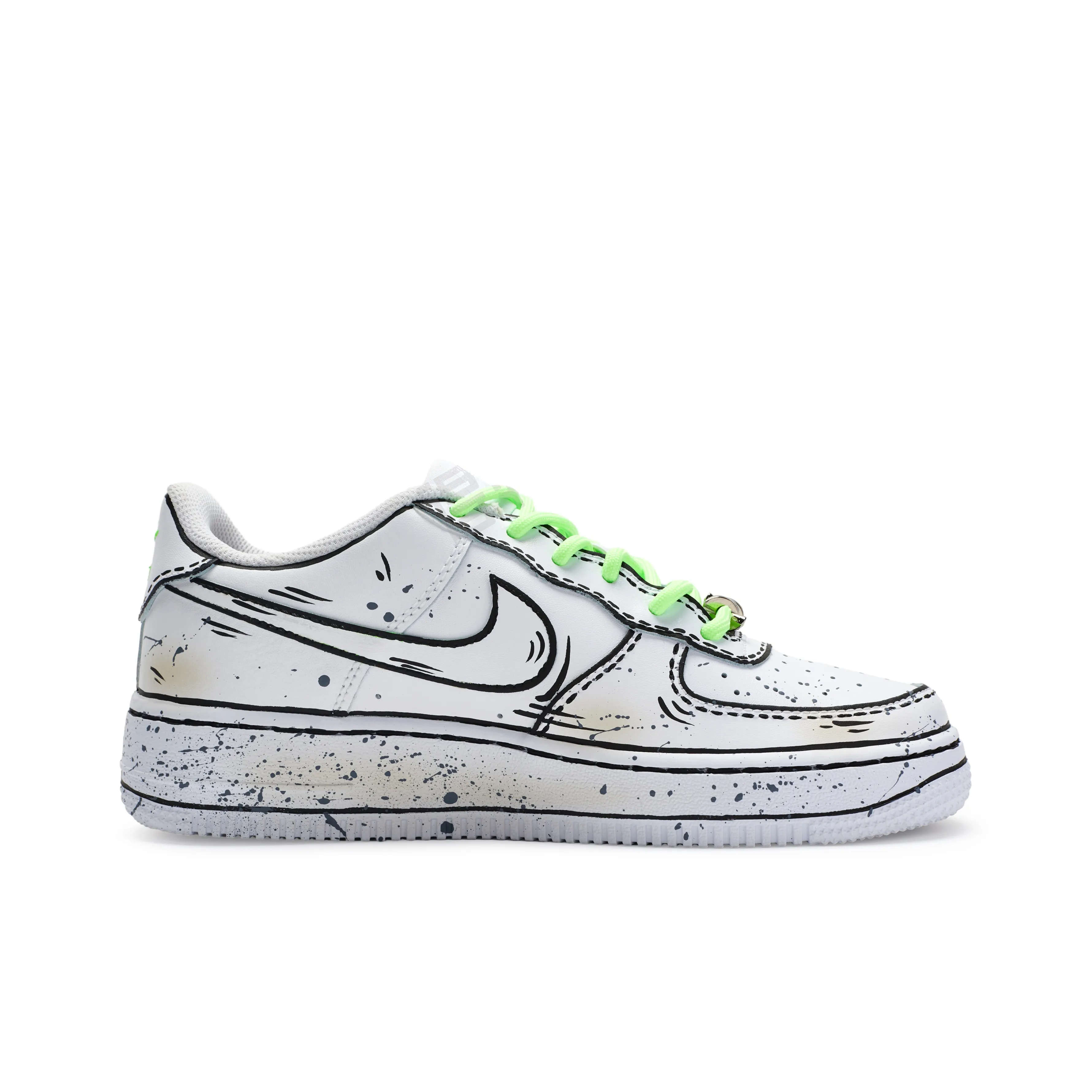 [Custom Hand-Drawn, Cartoon, Line, Ink Splash] Air Force 1 Skateboarding Shoes Unisex