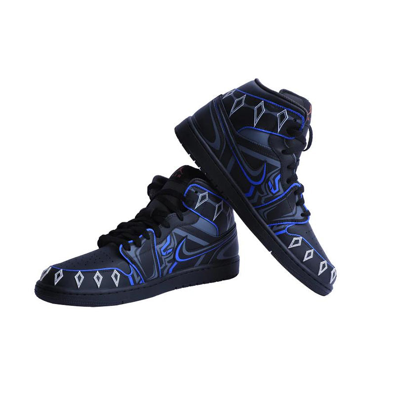 [Custom Black Panther] Air Jordan 1 High Top Unisex Skateboarding Shoes