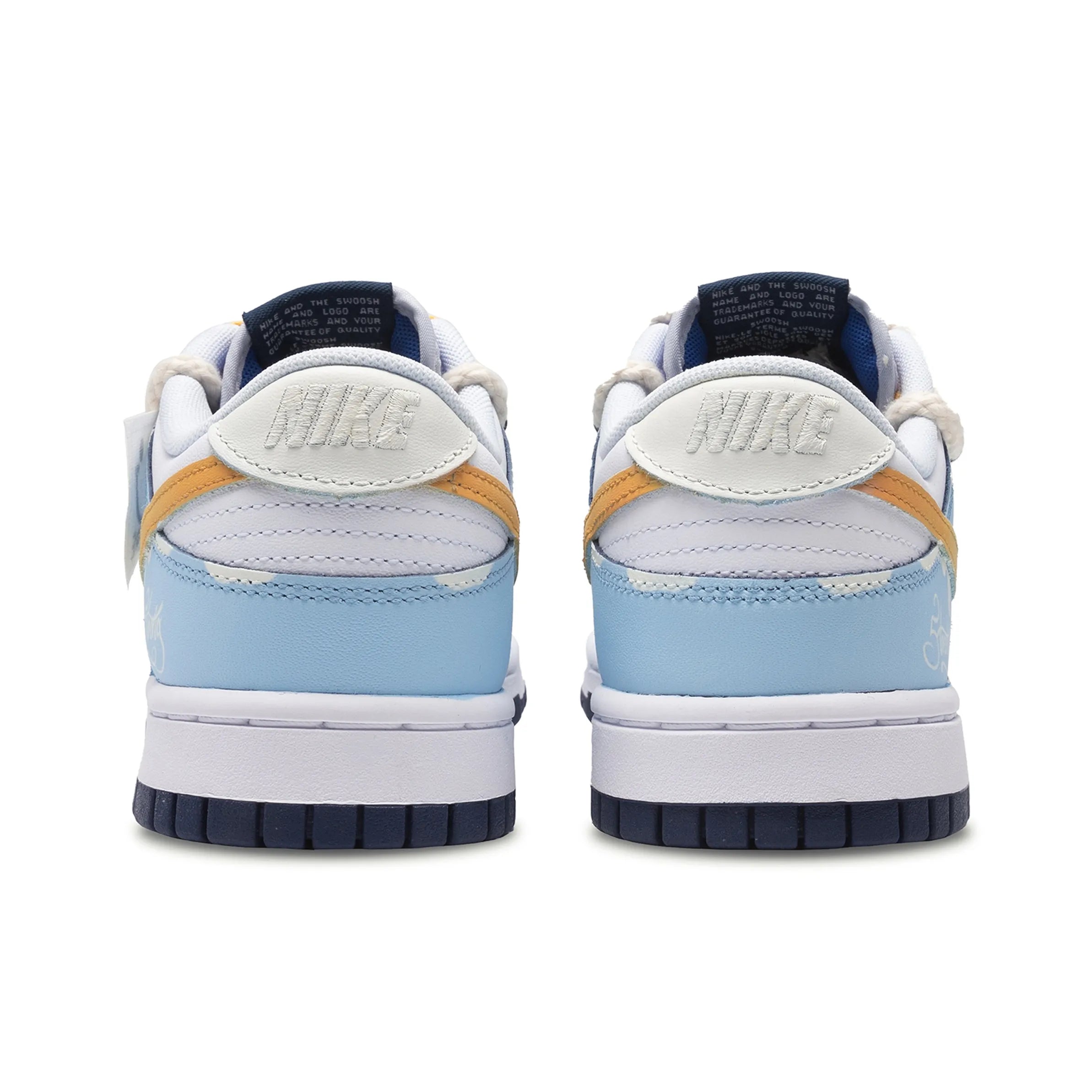 [Custom Ode to Joy] Dunk Skateboarding Shoes Unisex Smiley Graffiti White/Blue