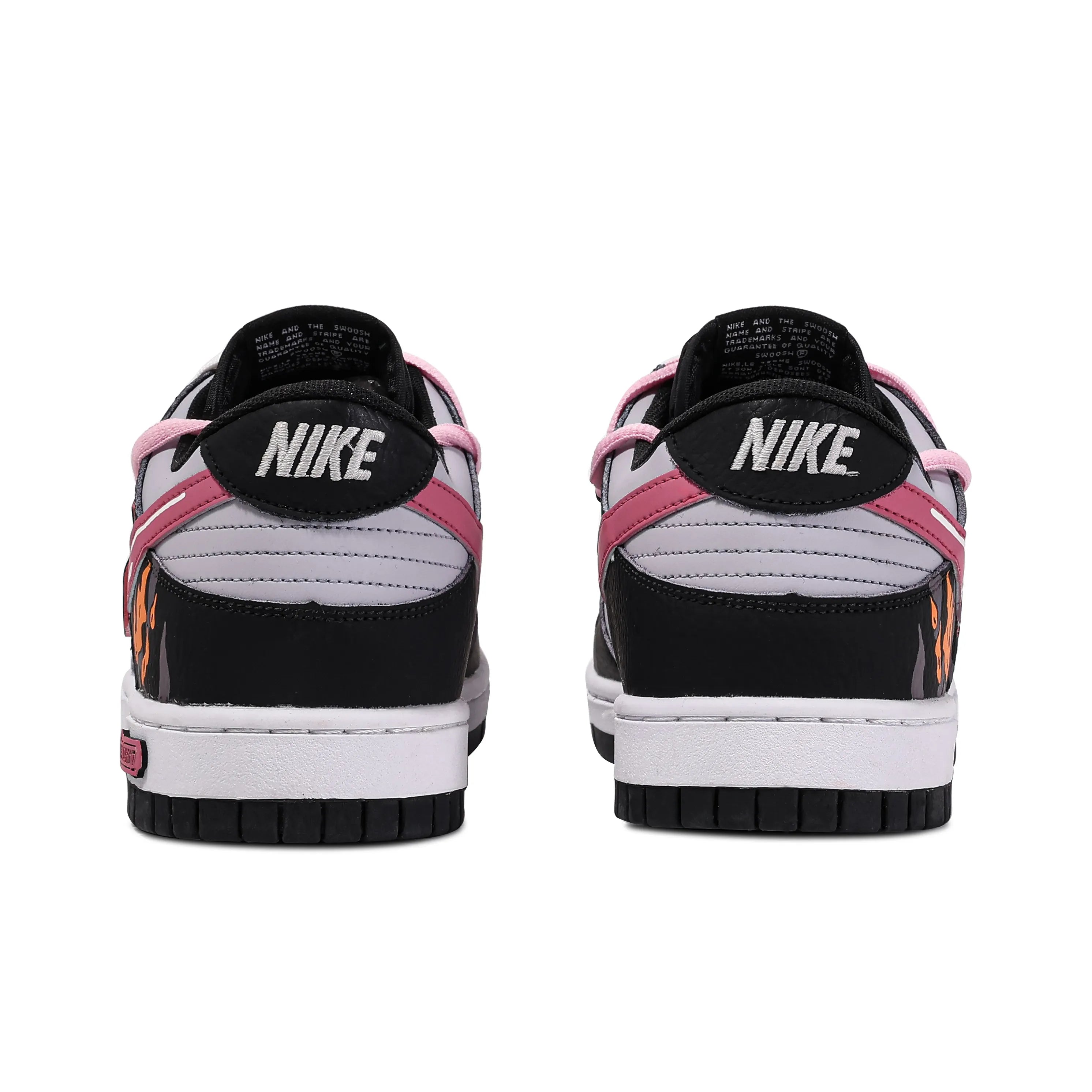 [Custom Harley cat]  Dunk Skateboarding Shoes Men Low-top Black/pink