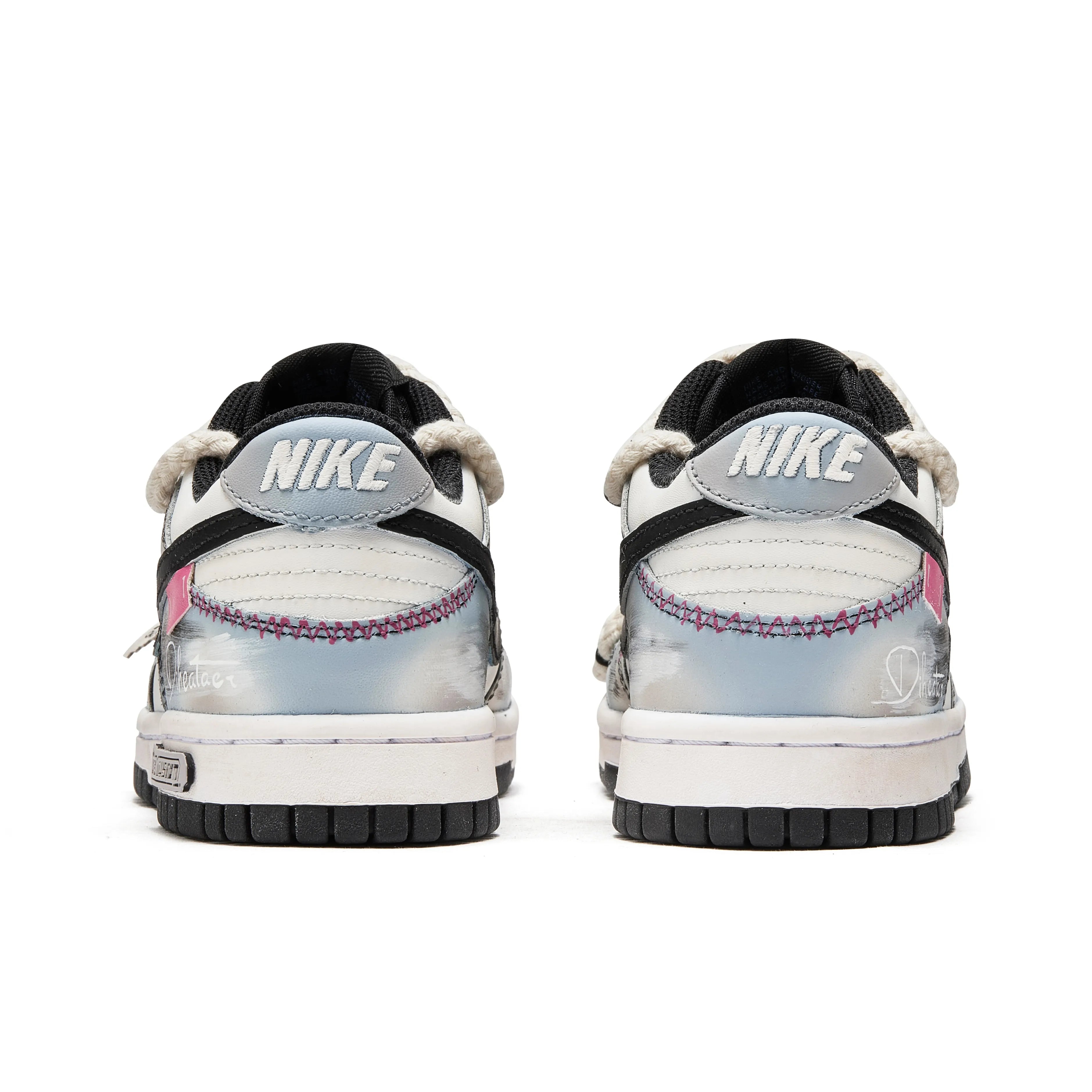 [Custom Poetic Street Narratives] Dunk Skateboarding Shoes Unisex Graffiti Blue/Gray