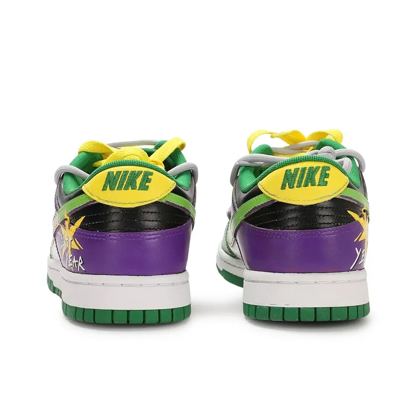 [Custom Leap Through the Light-Years] Dunk Low Skateboard Shoes Unisex Green/Purple