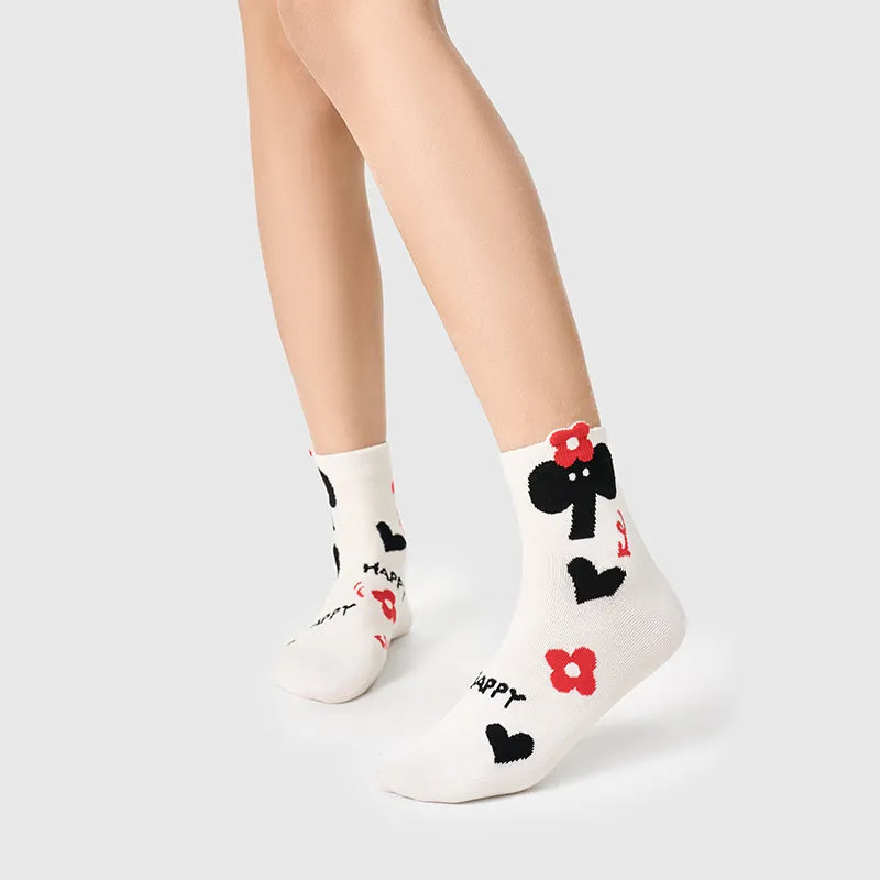 Women's Cotton Sports Socks - 5A Antibacterial Thin Odor, Control Moisture-Wicking Crew Socks (Multi-Pack)