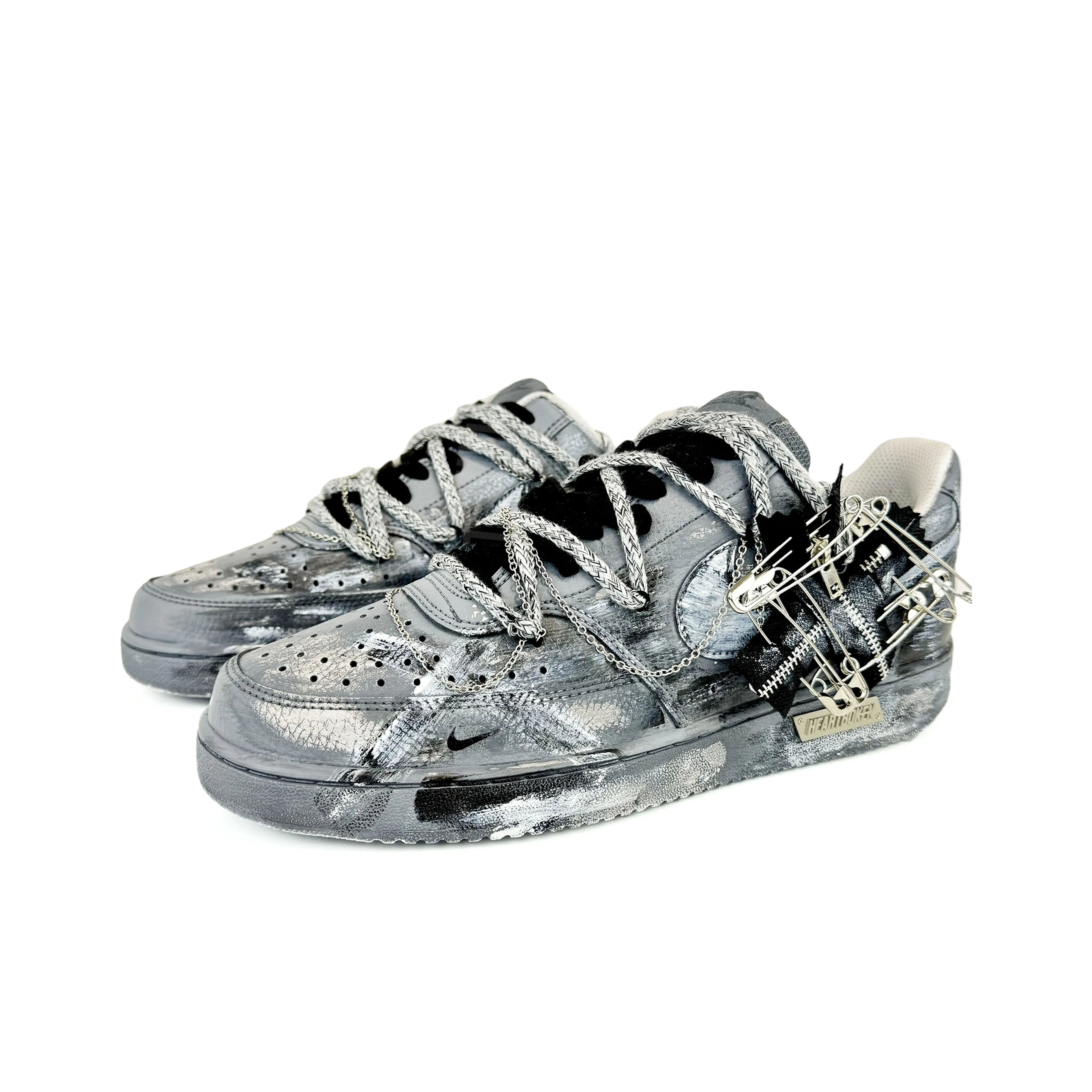 [Custom Zipper Deconstruction] Court Vision 1 Low Skateboarding Shoes Unisex Street Art