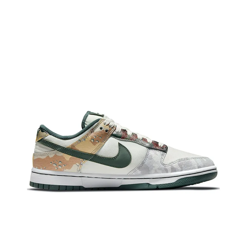 [Custom Sail Multi-Camo] Dunk SE Skateboarding Shoes Unisex Low-top