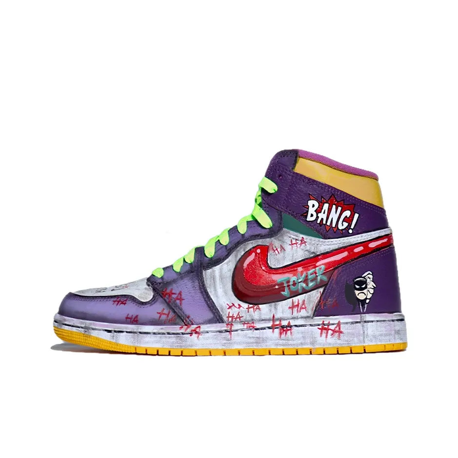[Custom Joker Hand-paint] Air Jordan 1 Retro High OG Top Unisex Skateboarding Shoes