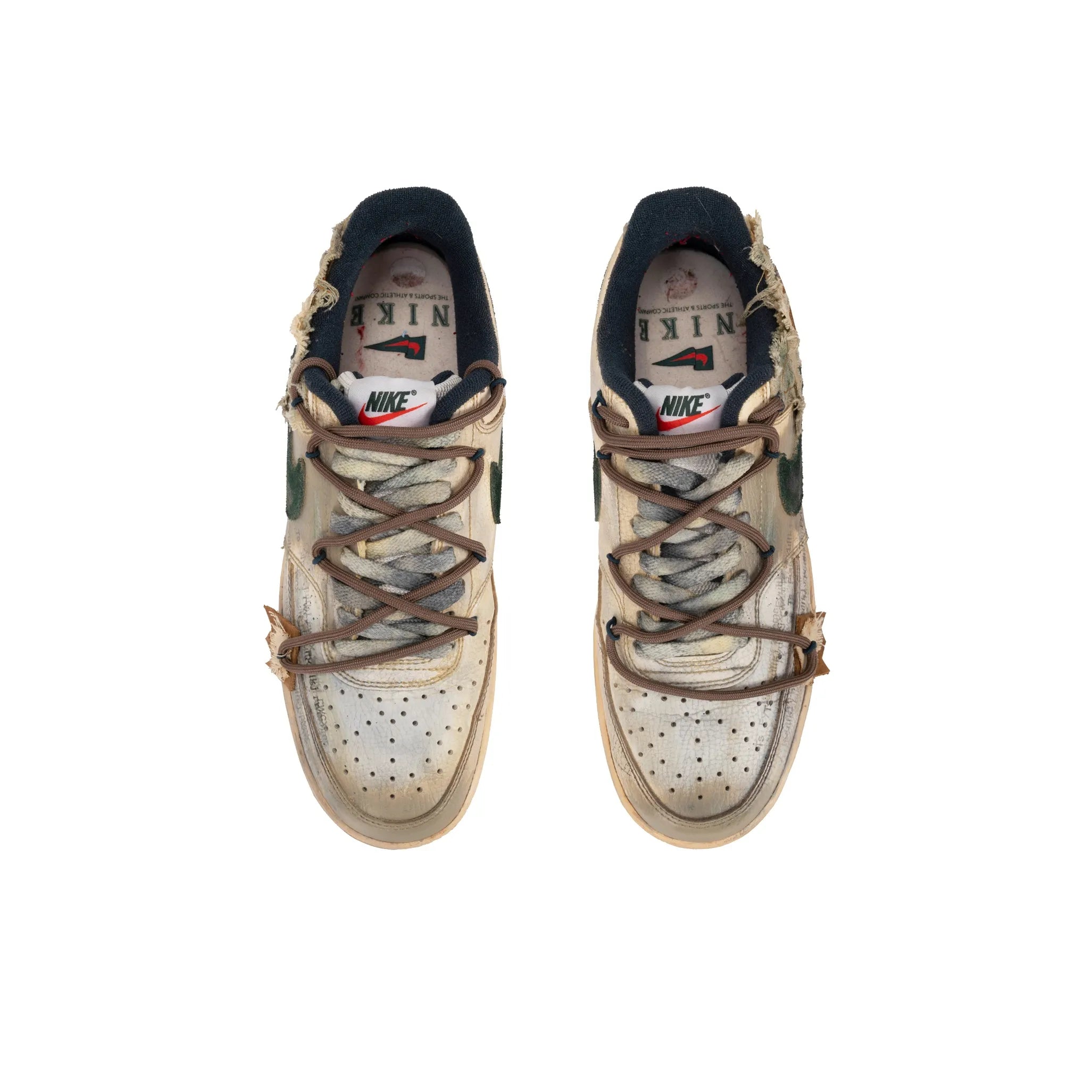 [Custom Broken World] Court Vision Low Skateboard Shoes Unisex Wasteland-style Brown/Green