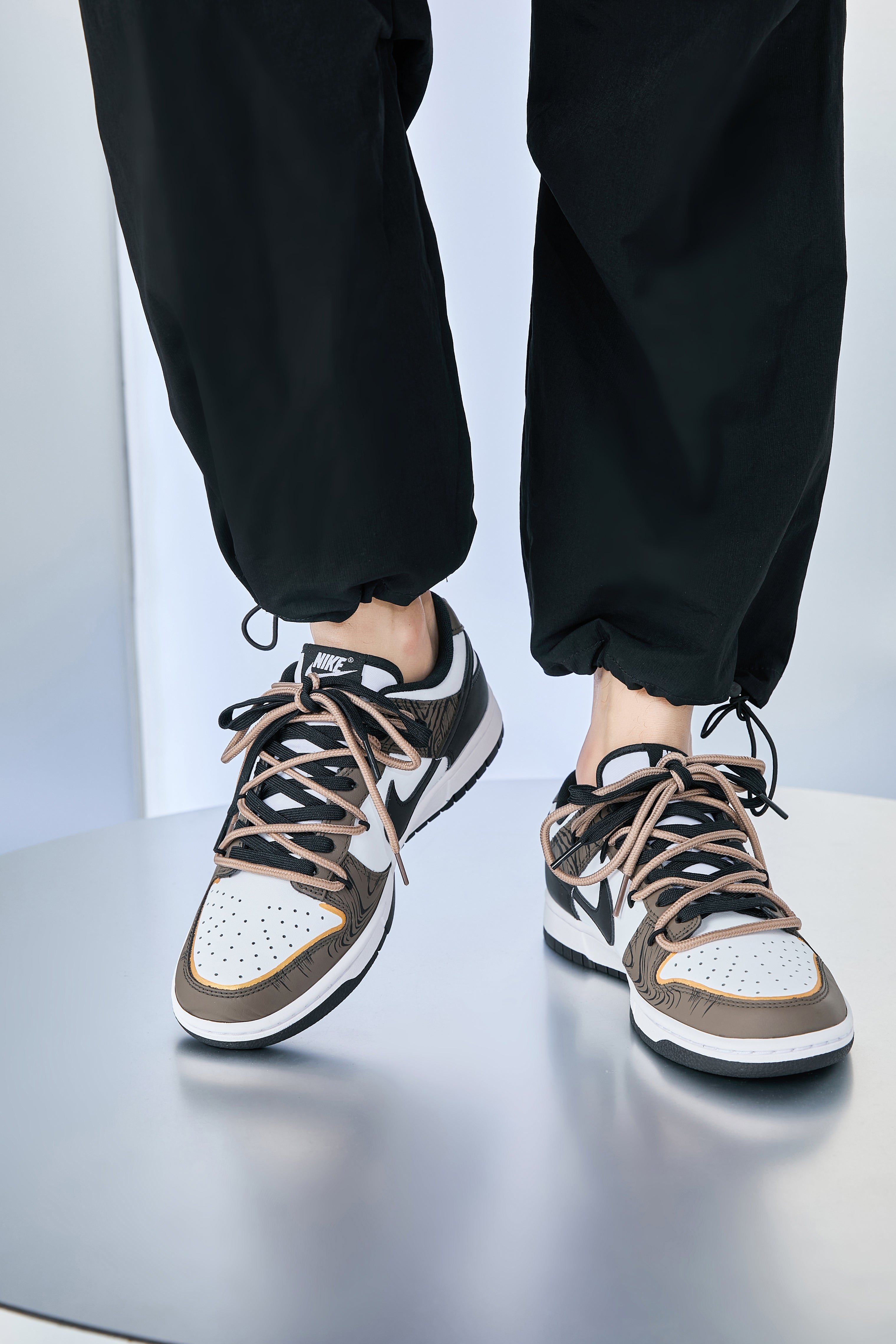 [Custom Golden Years] Dunk Skateboarding Shoes Unisex Low-top Brown/Black