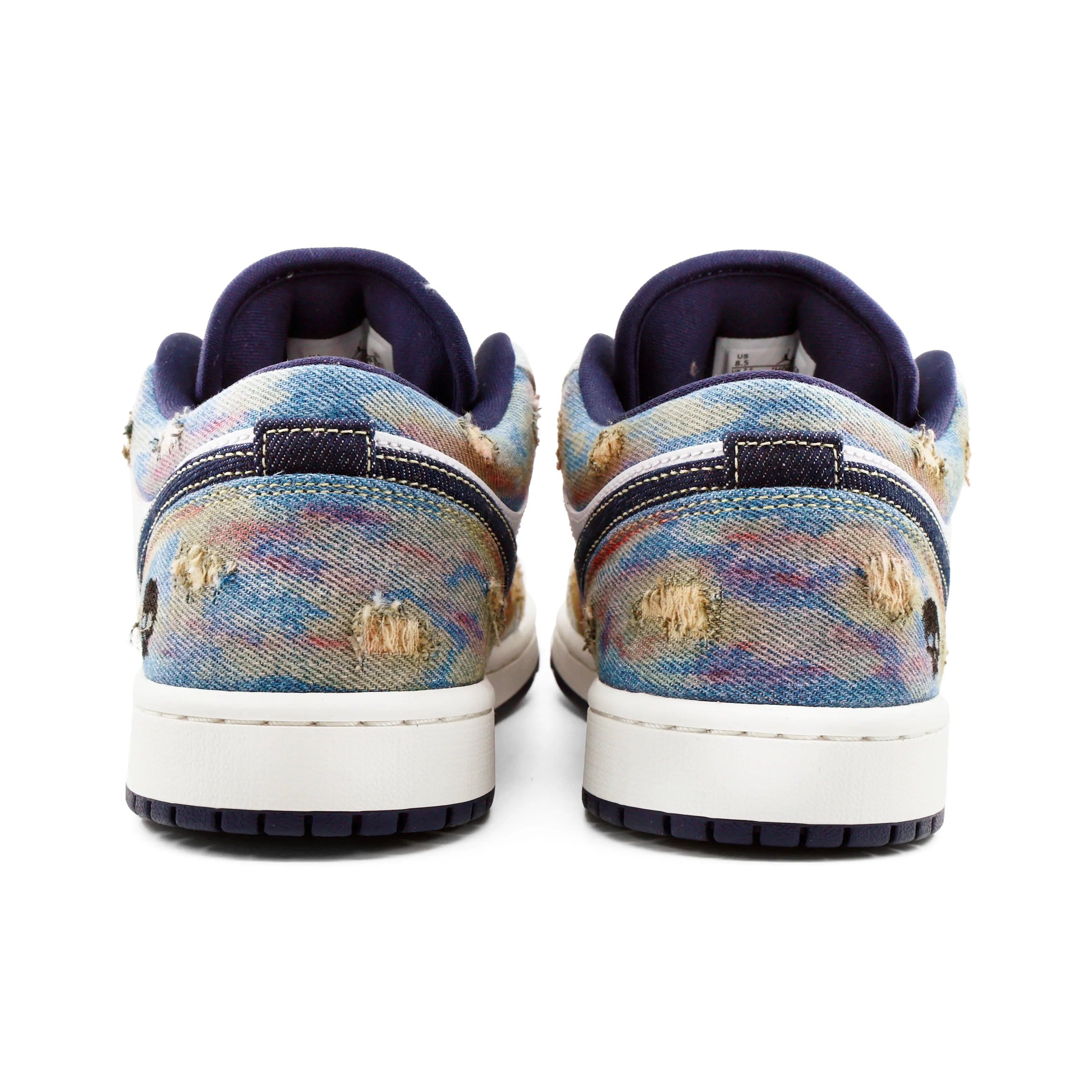 [Custom Doomsday Battleground] Air Jordan Low - Top Skateboarding Shoes Unisex Faded Color Denim Style