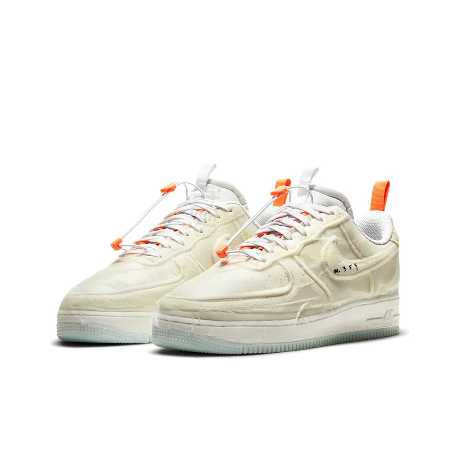 [Custom Postal Ghost] Air Force 1 Skateboarding Shoes Unisex Low-top Beige/White