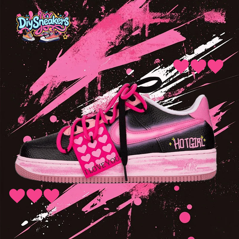 [Custom Sweet love heart]  Air Force 1 Low White Pink GS 2022