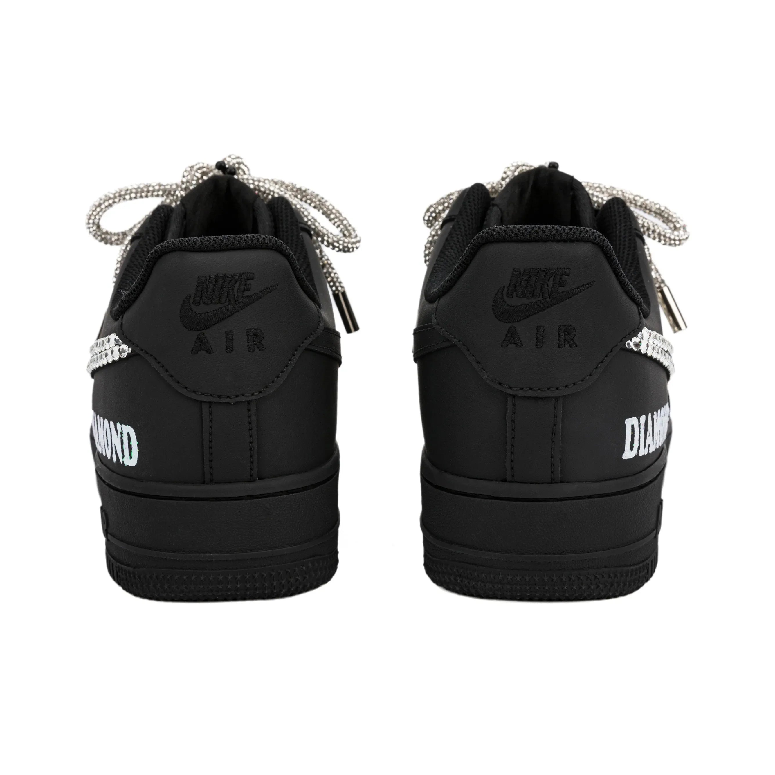 [Customized Diamond Alliance] Air Force 1 Low-top Shoes Unisex Blcak With Diamond Decoration