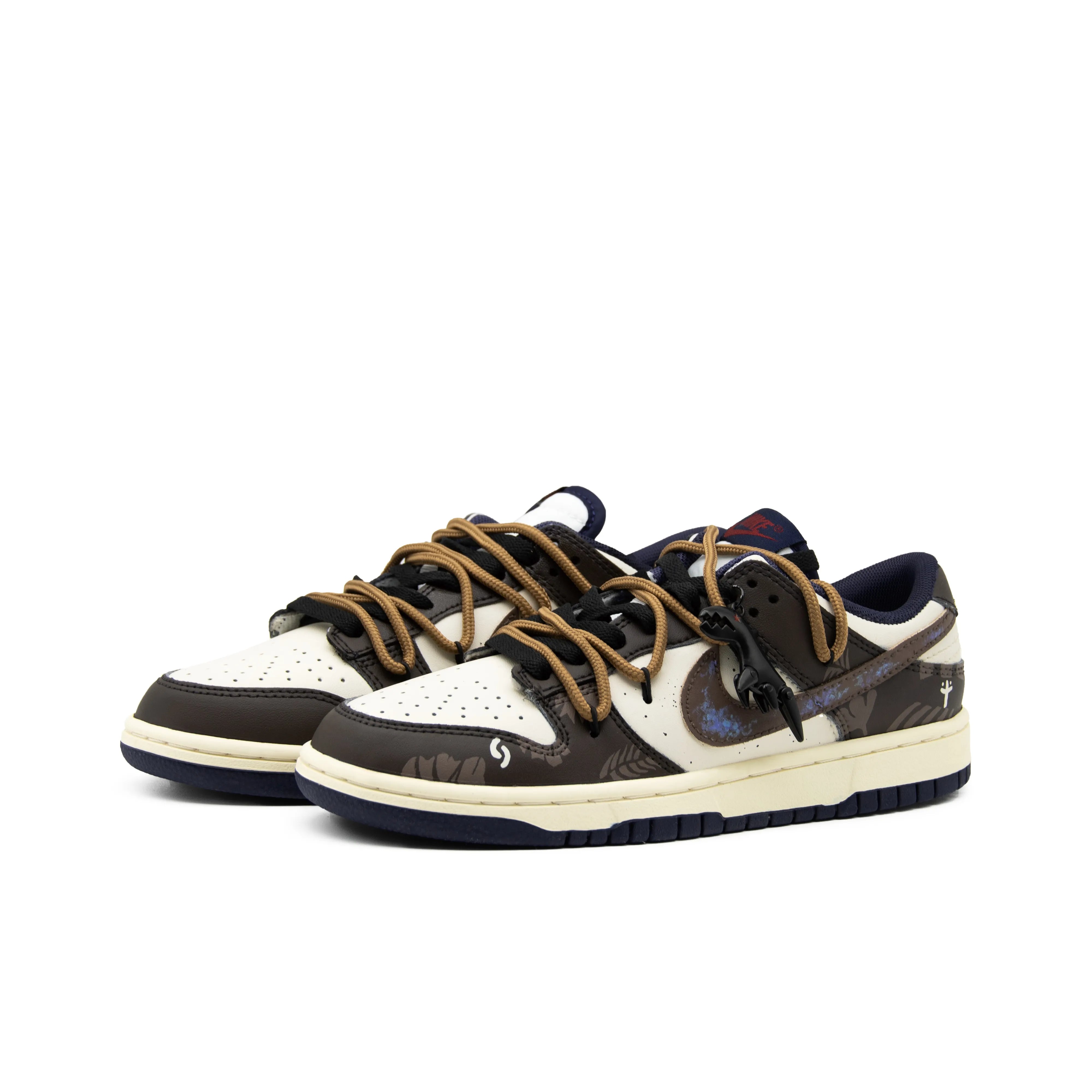 [Custom Jurassic] Dunk Low Skateboard Shoes Unisex Brown