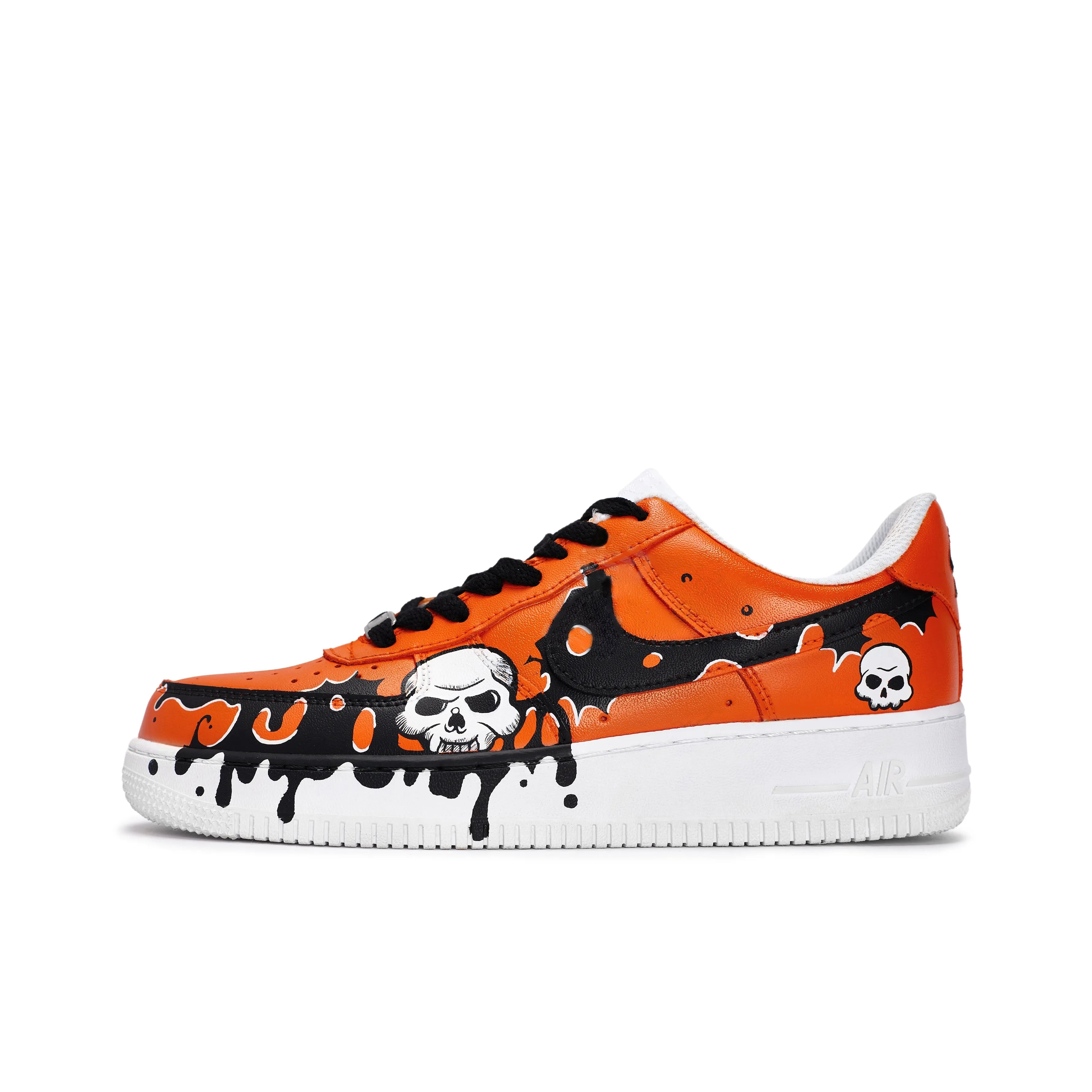 [Customized Hand-painted Graveyard Shadows] Air Force 1 Low-top Shoes Unisex Halloween Series Orange