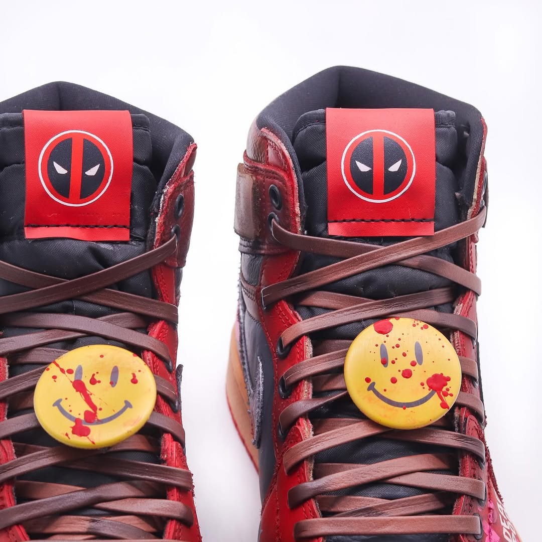 [Customized Deadpool] Air Jordan 1 High Top Shoes Hand-drawn Unisex