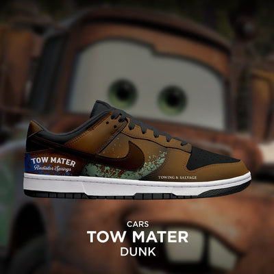 [Custom Towmater X CarsS] Dunk Skateboarding Shoes Unisex Low-top Brown