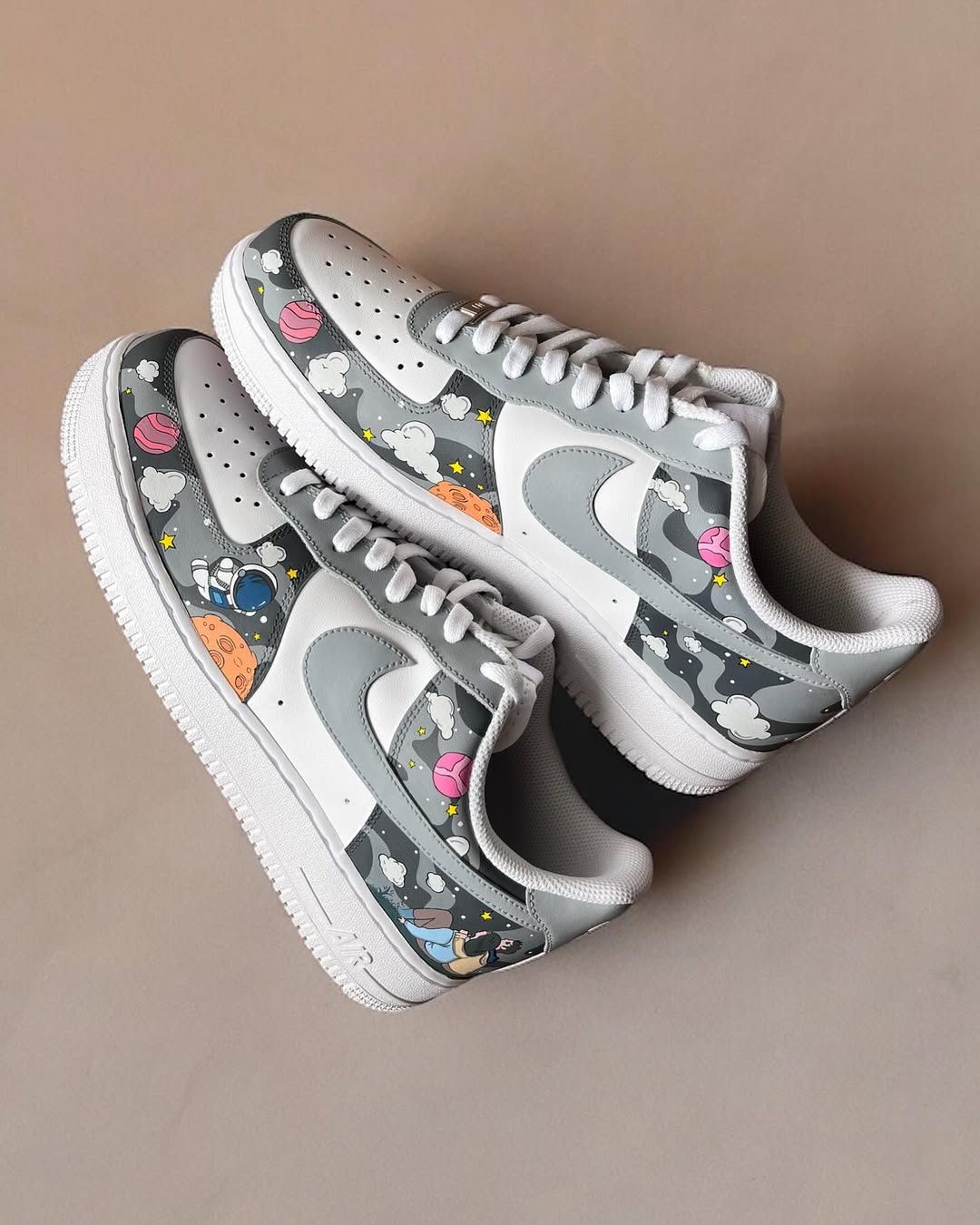 [Custom Cosmic Odyssey: His and Hers] Air Force 1 Skateboarding Shoes
