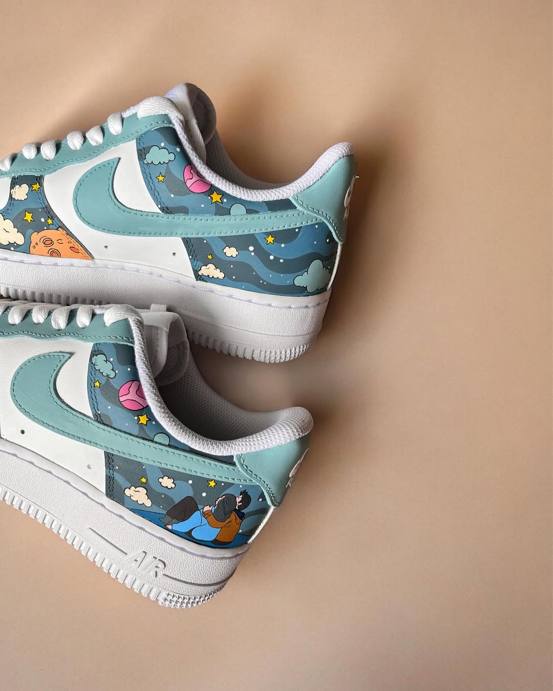 [Custom Cosmic Odyssey: His and Hers] Air Force 1 Skateboarding Shoes