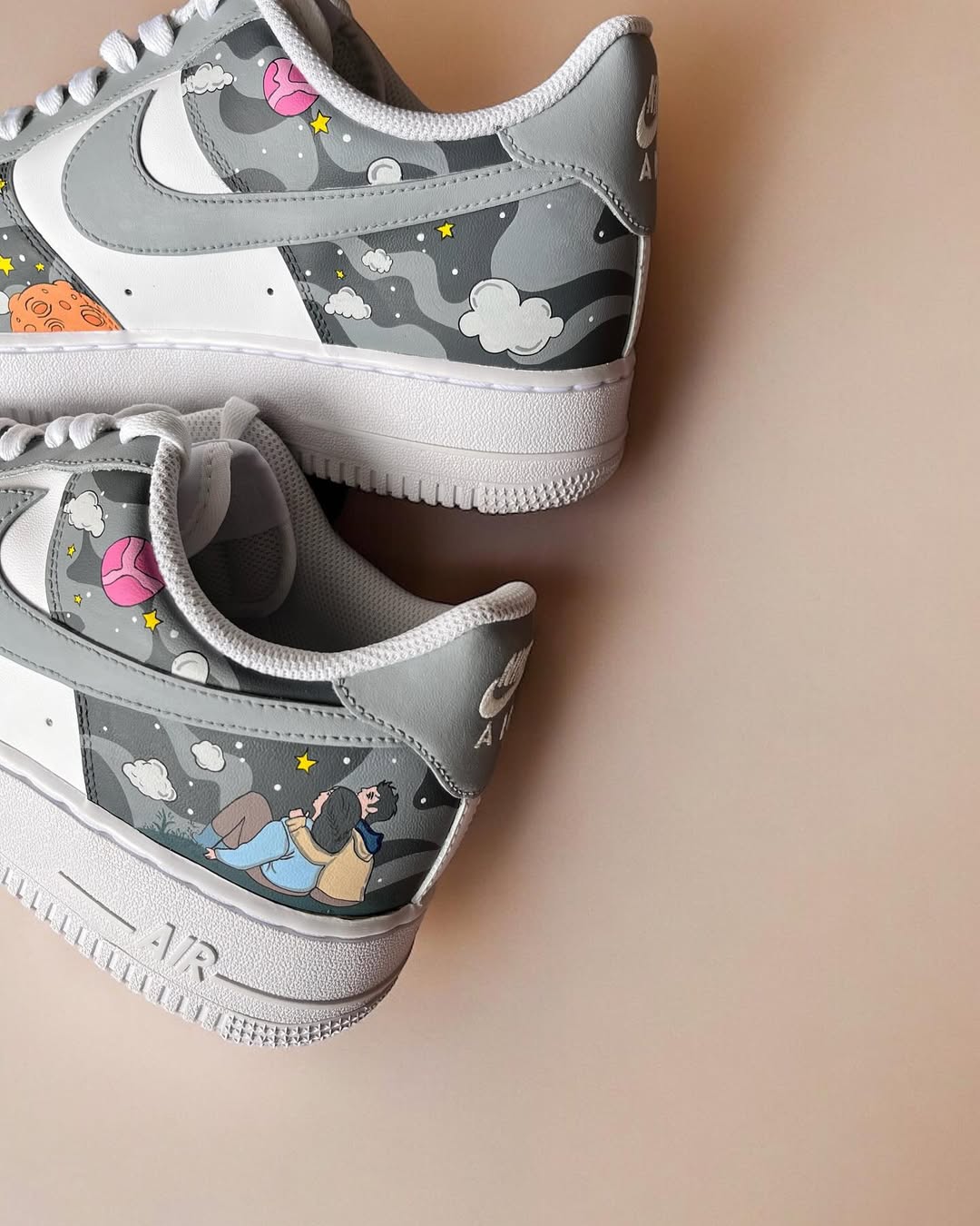 [Custom Cosmic Odyssey: His and Hers] Air Force 1 Skateboarding Shoes