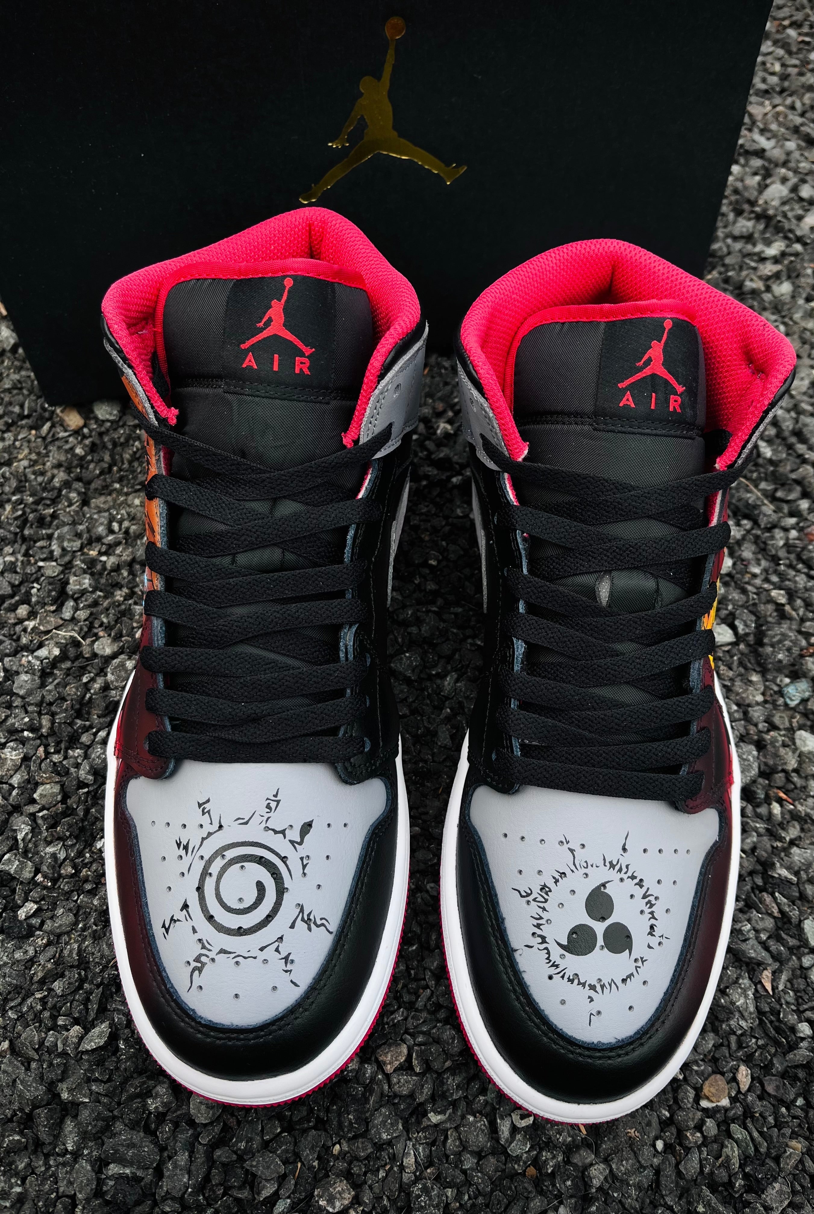 [Custom Naruto Vs Sasuke/ Kyubi Vs Susano] Jordan 1 Skateboarding Shoes Unisex