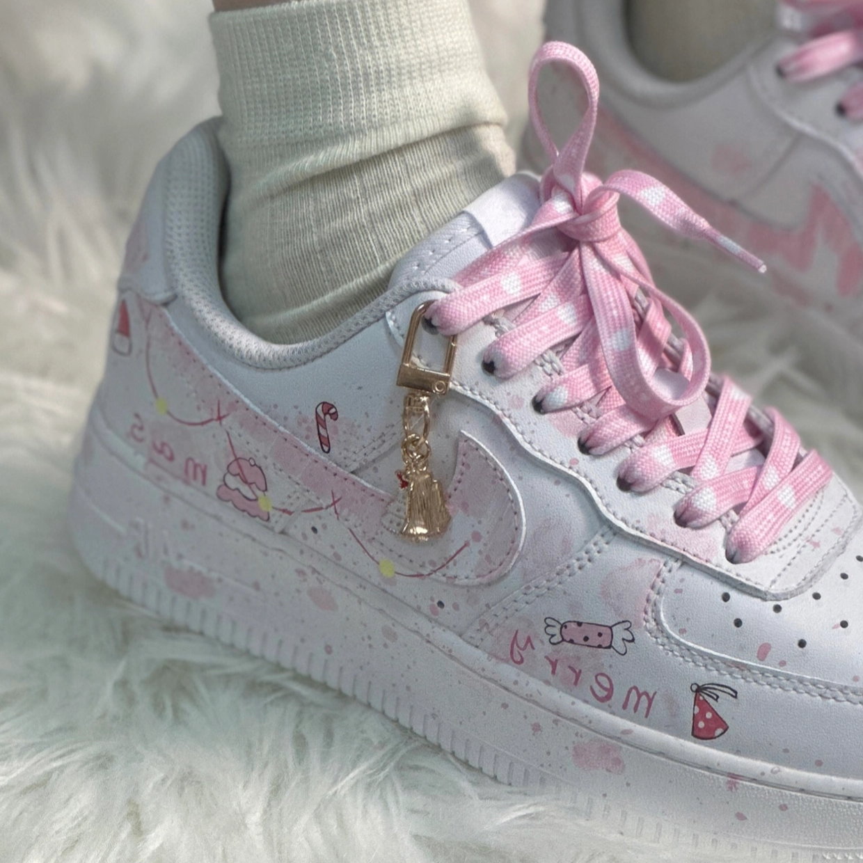 [Custom Dreamy Candy]  Air Force 1 Skateboarding Shoes Women's