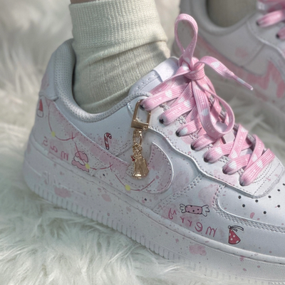 [Custom Dreamy Candy]  Air Force 1 Skateboarding Shoes Women's