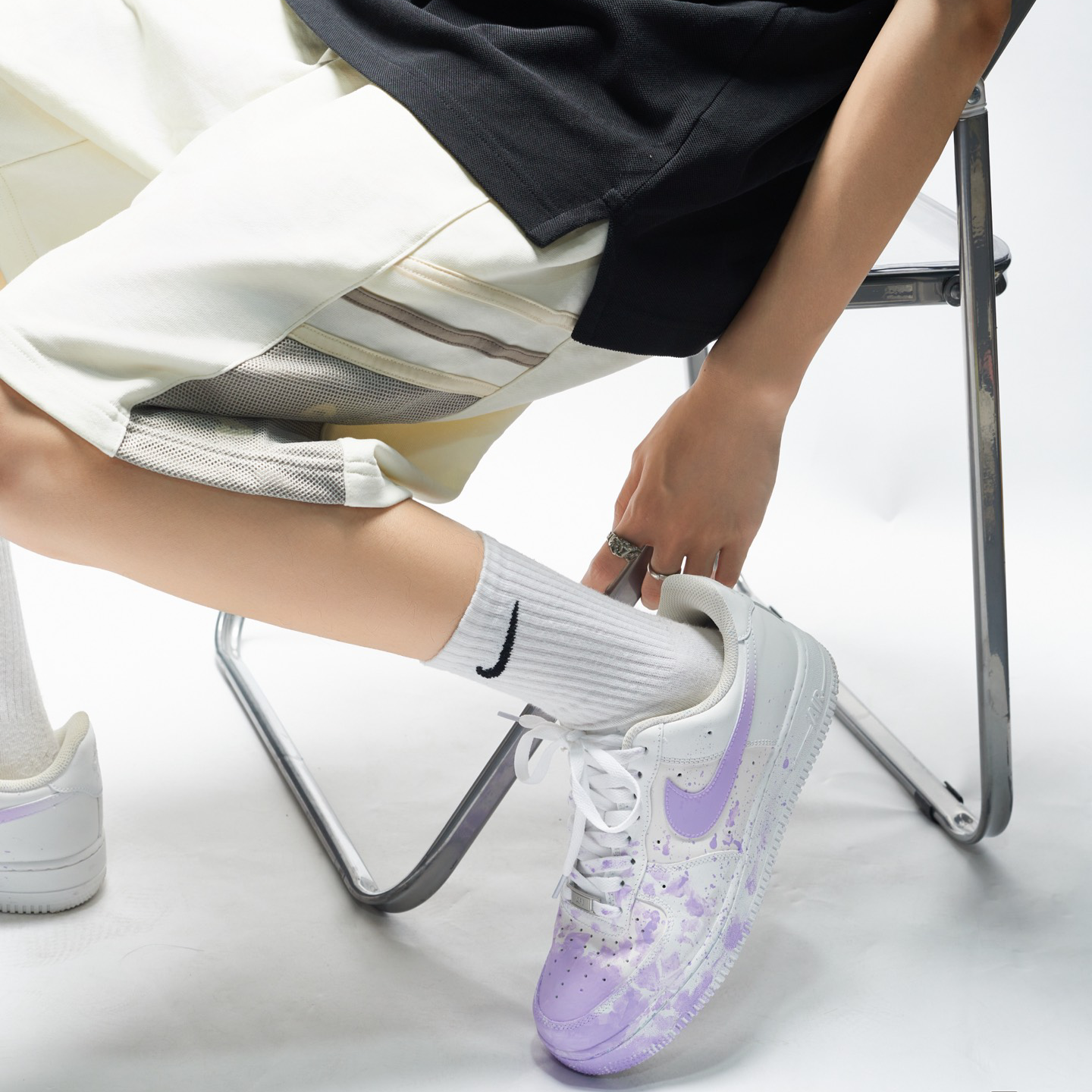 [Custom female tryst]  Air Force 1 Skateboard Shoes Women's Mid-Top Purple