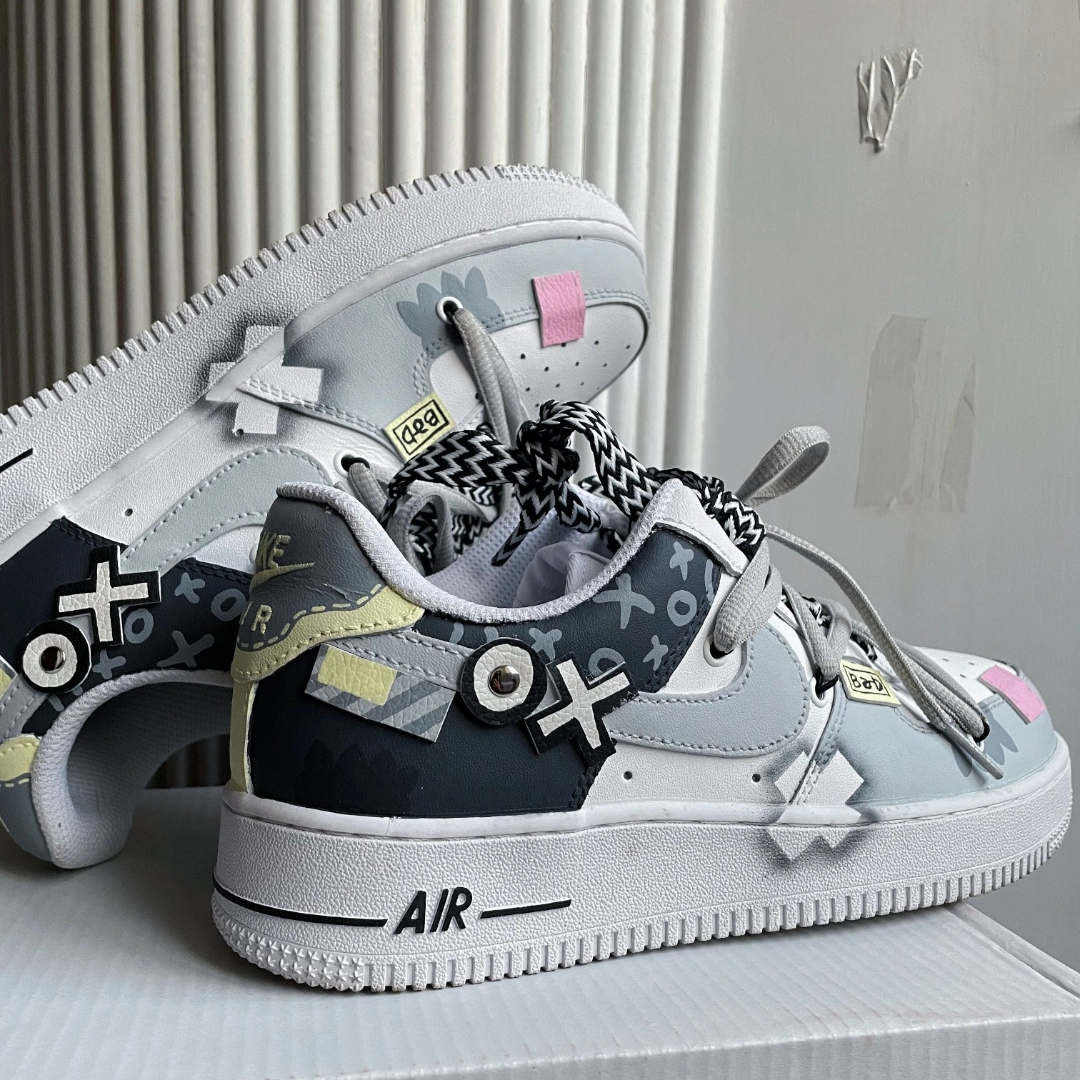 [Custom Men's black radio] Male  Air Force 1 Low Skate shoes