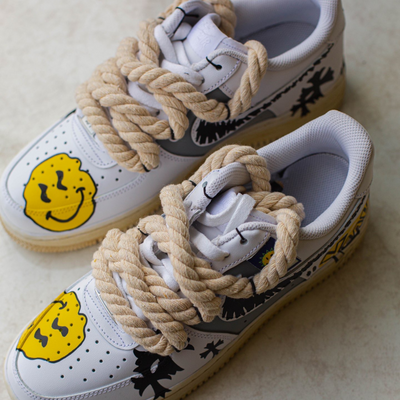 [Custom AF Smiling Face Graffiti ]  Air Force 1 Skateboarding Shoes Men