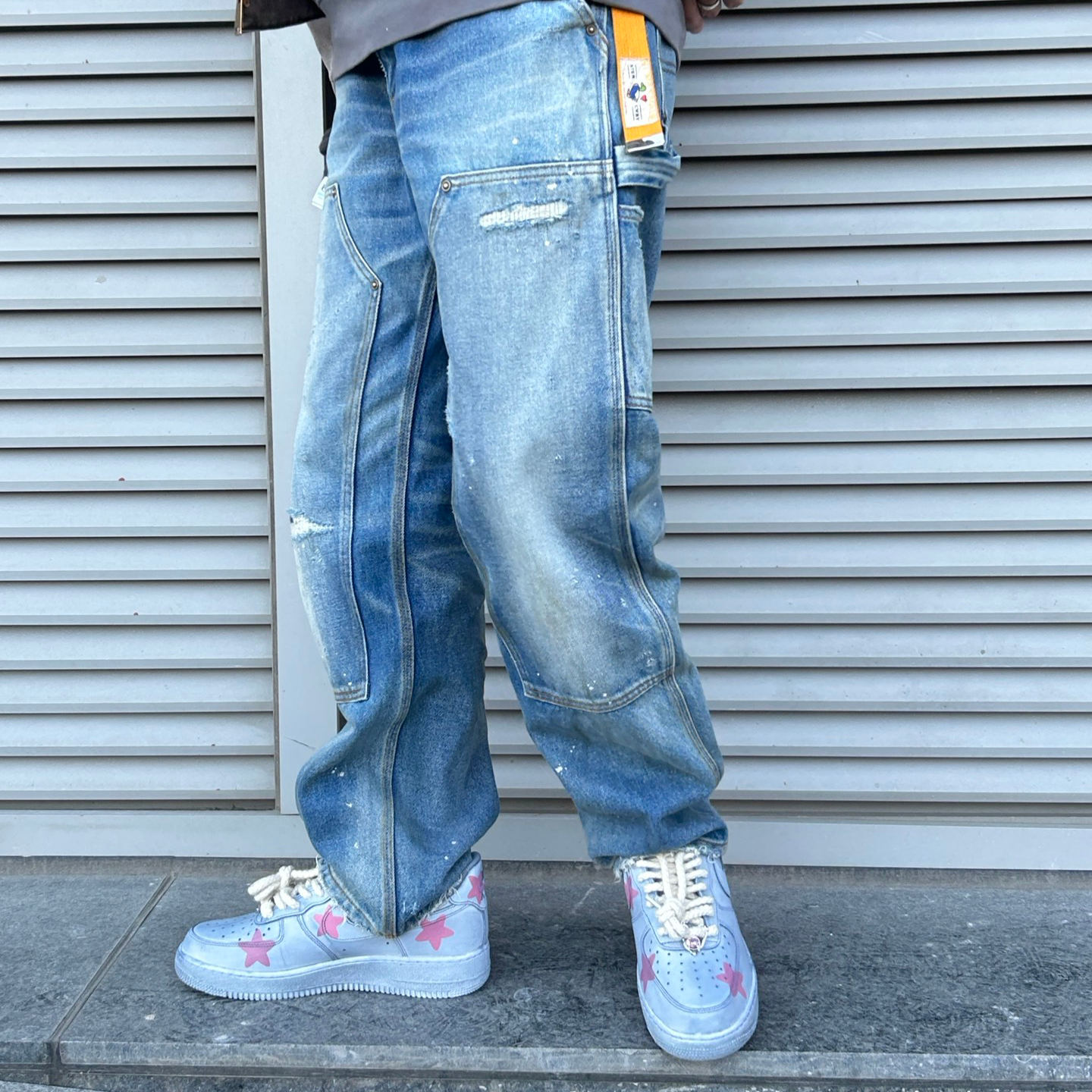 [Custom The pink star male]  Air Force 1 Skateboarding Shoes Men Low-top Pink