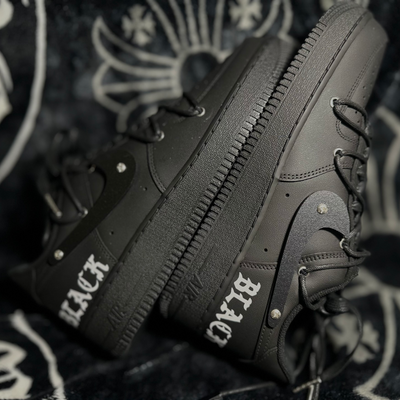 [Custom 3D Black and silver]  Air Force 1 Skateboarding Shoes Unisex