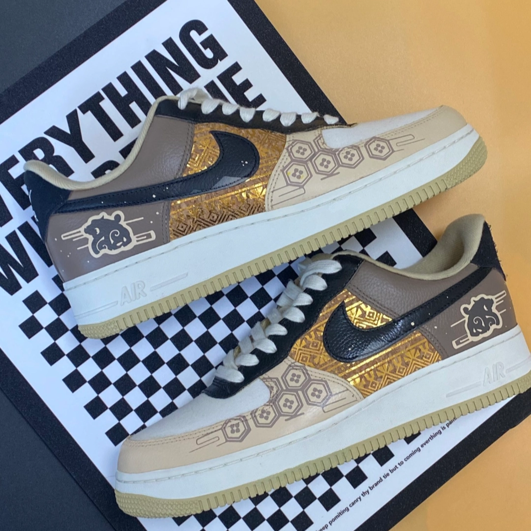 [Custom Black Tortoise presented a gift]  Air Force 1 Skateboarding Shoes Men