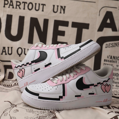 [Custom Pixel-style Mosaic for women]  Air Force 1 Skateboarding Shoes Women's