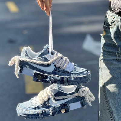 [Custom Women's denim cross]  Air Force 1 Skateboarding Shoes Women's
