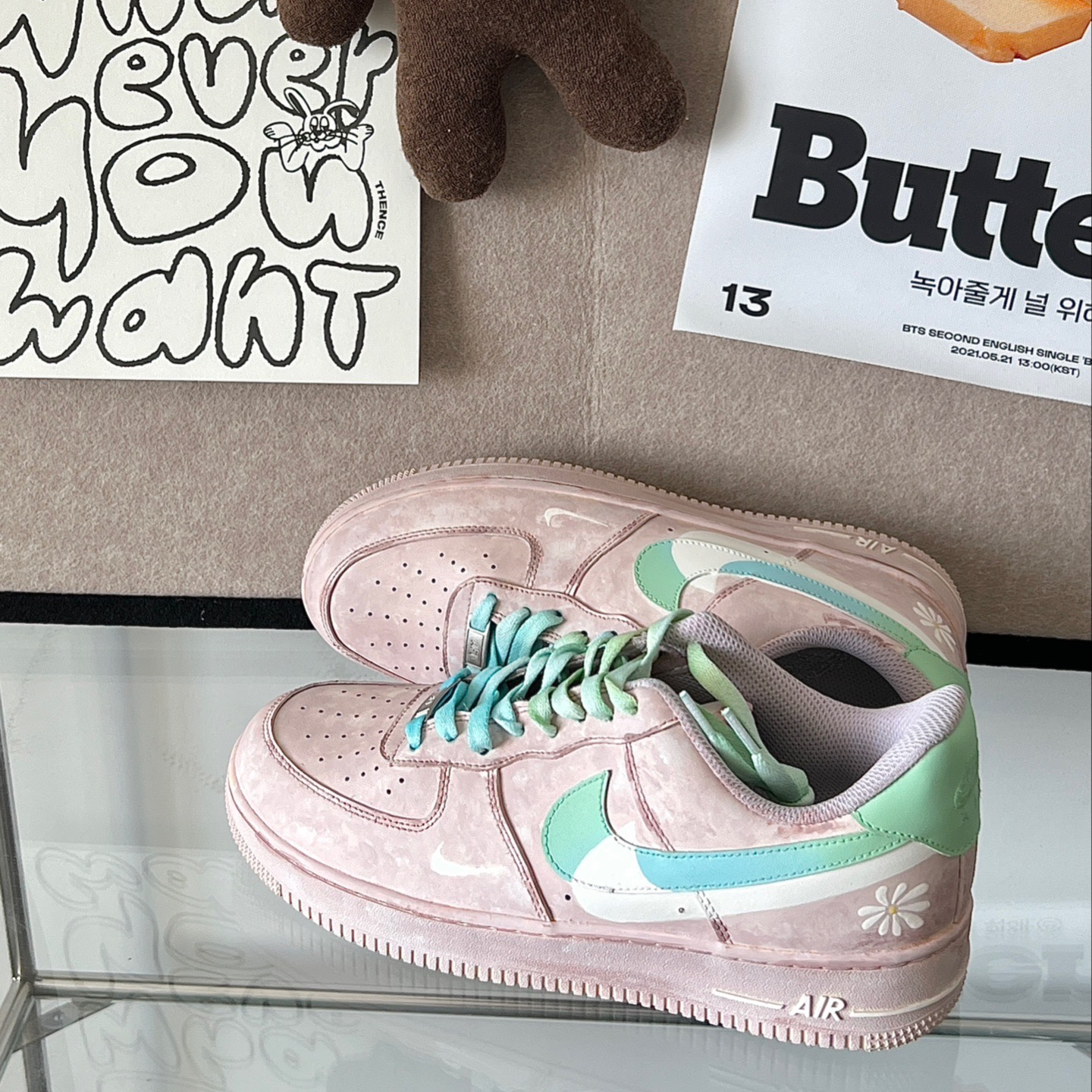 [Custom Northern Light]  Air Force 1 Skateboarding Shoes Women's