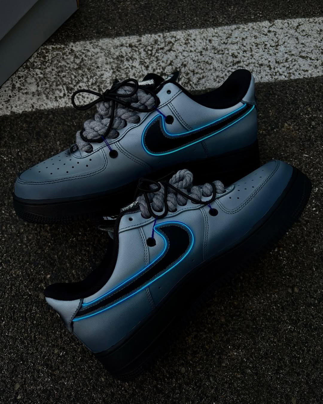 [Custom Playstation 5] Air Force 1 Skateboarding Shoes Unisex Gray/Black