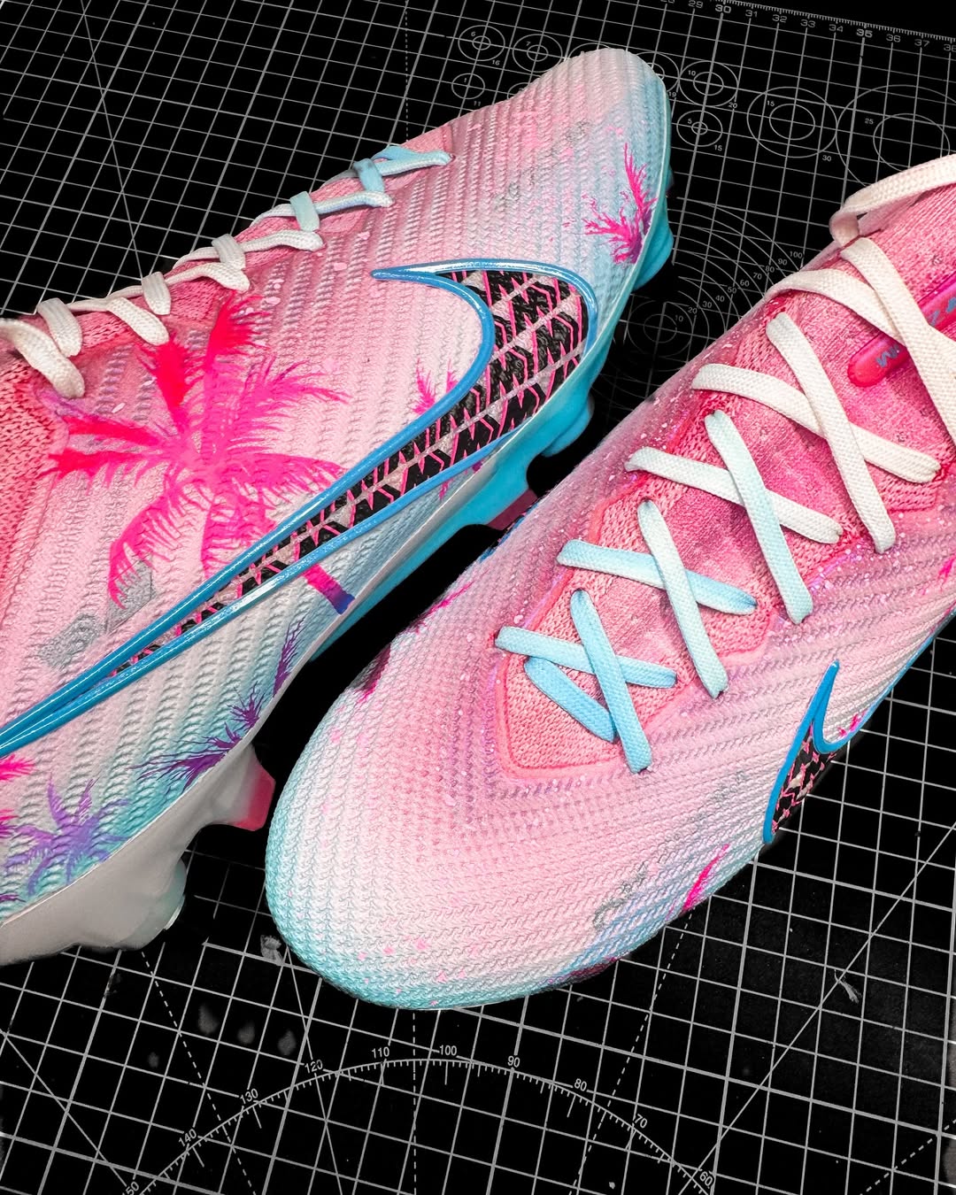 [Custom Coconut Breeze & Ocean Rhyme] Zoom Mercurial Vapor Basketball Shoes Unisex Pink/Blue