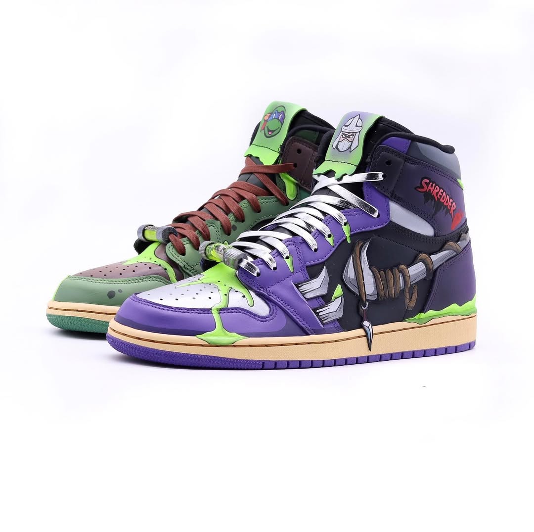 [Custom TMNT x Super Shredder] Air Jordan 1 High Top Unisex Skateboarding Shoes