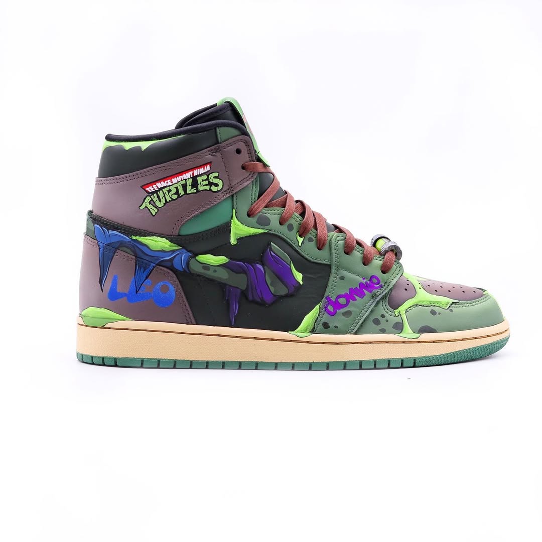 [Custom TMNT x Super Shredder] Air Jordan 1 High Top Unisex Skateboarding Shoes