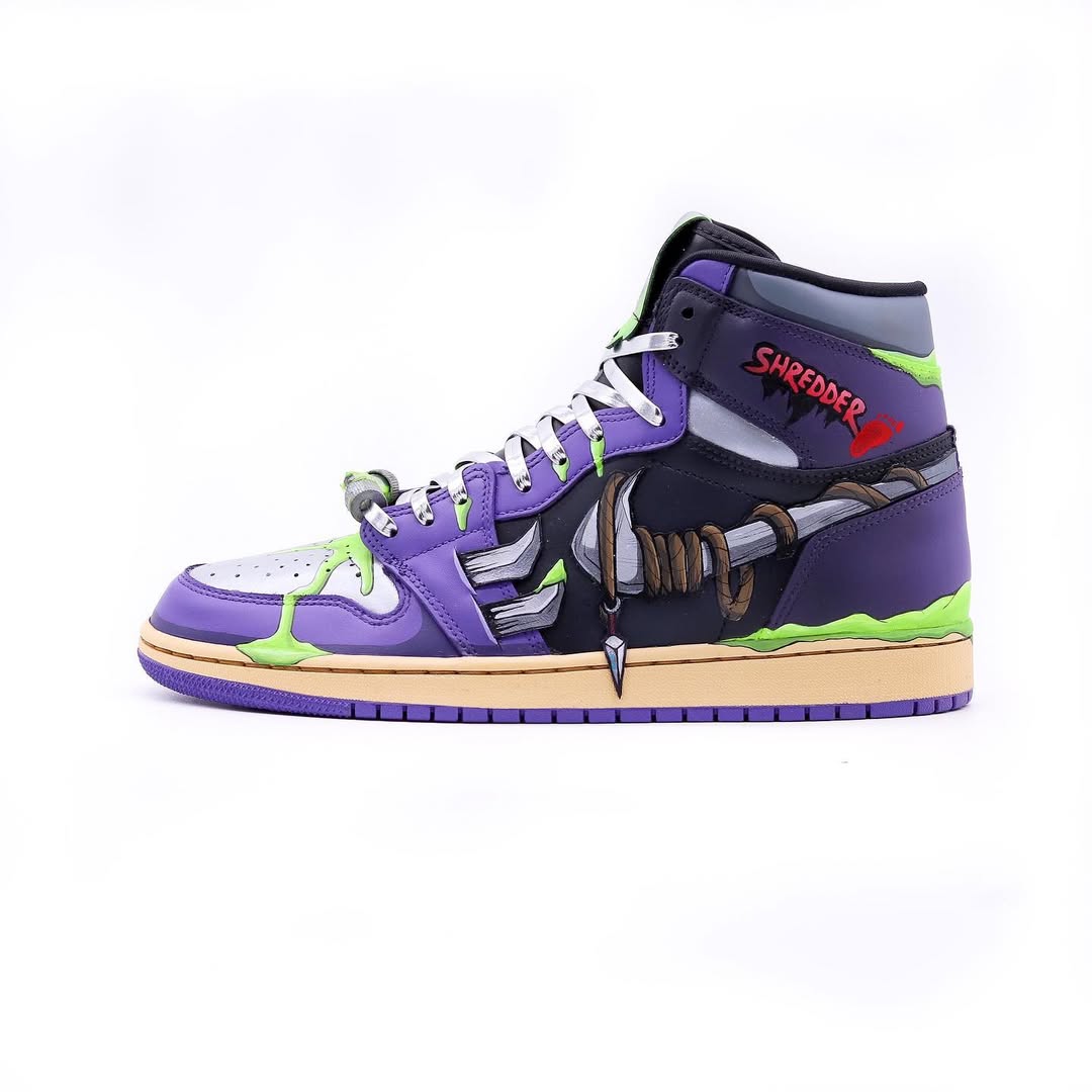 [Custom TMNT x Super Shredder] Air Jordan 1 High Top Unisex Skateboarding Shoes
