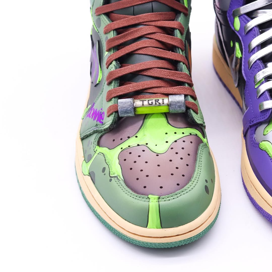 [Custom TMNT x Super Shredder] Air Jordan 1 High Top Unisex Skateboarding Shoes