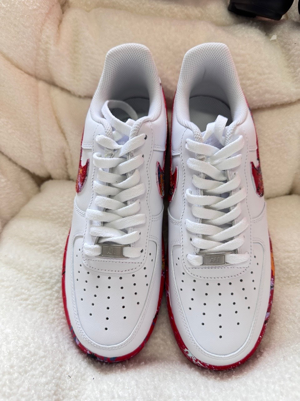 [Customized Fruity Pebbles,Color Inkjet] Air Force 1 Shoes Unisex Red/White