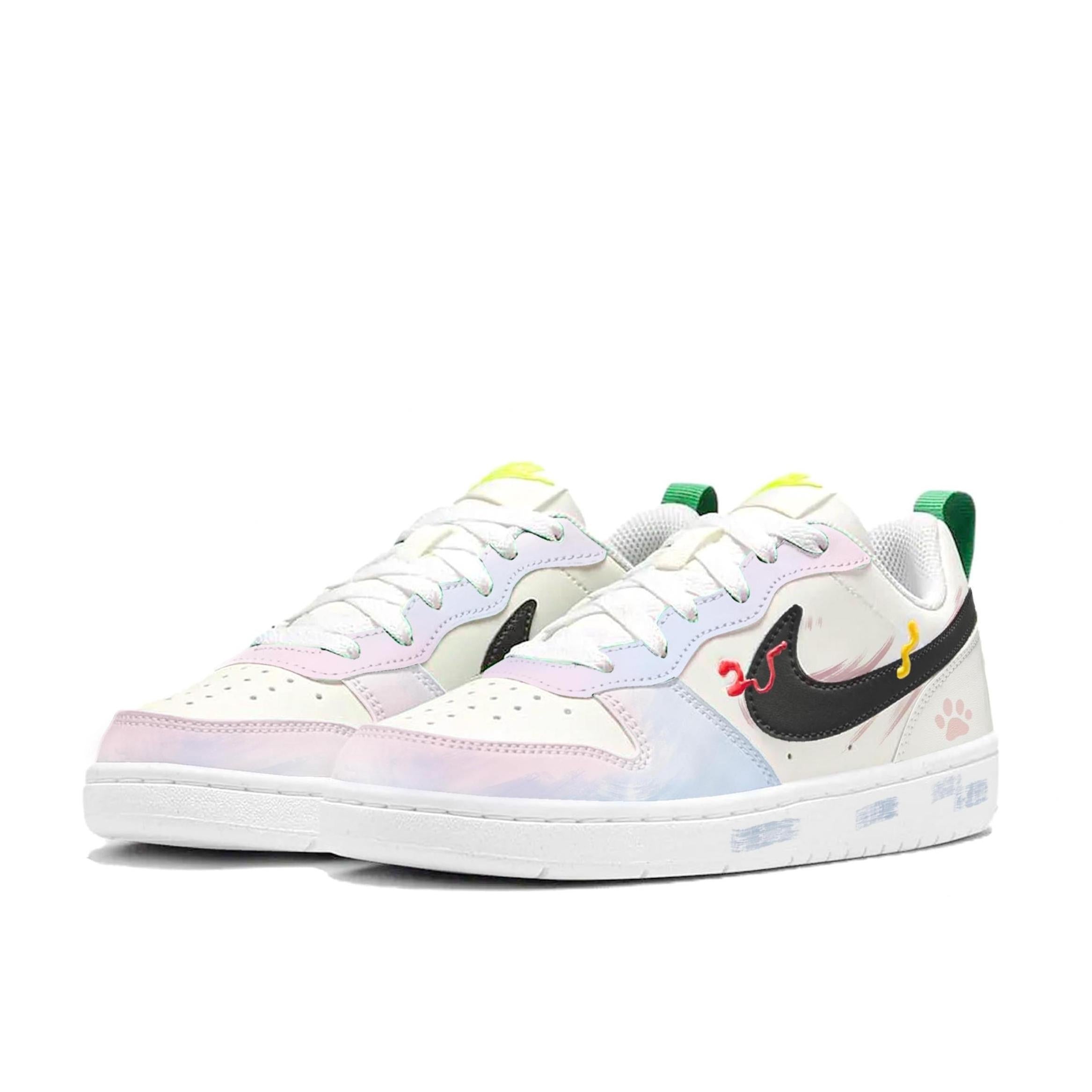 [Custom Unlimited Fun/Blue&Pink] Court Borough Skateboard Shoes For Children Unisex