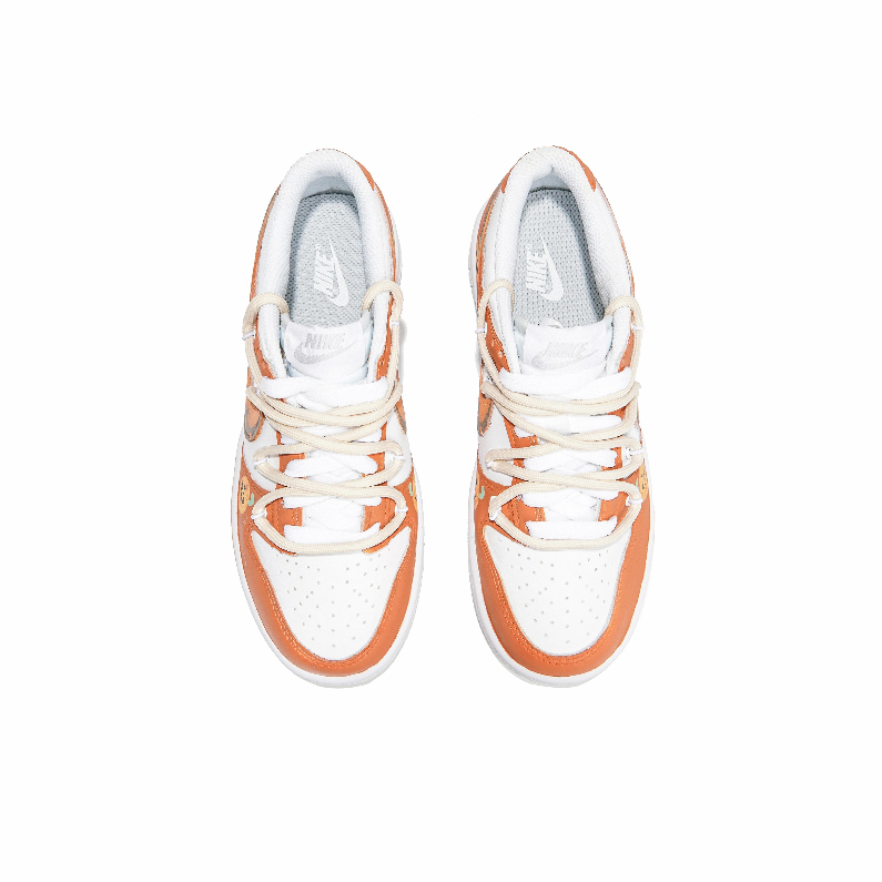 [Custom Witchy Pumpkin's Spooky Night] Dunk Skateboarding Shoes Unisex Low-top Orange/White