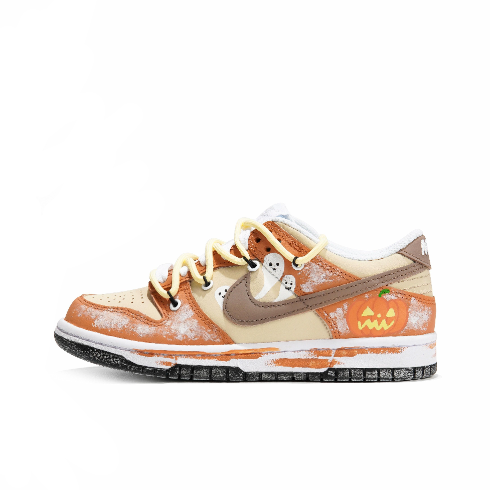 [Custom Sleepless Nights] Dunk Skateboarding Shoes Unisex Low-top Orange