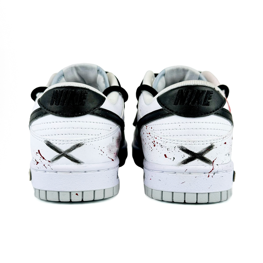 [Custom White Halloween] Dunk Skateboarding Shoes Unisex Low-top White/Black